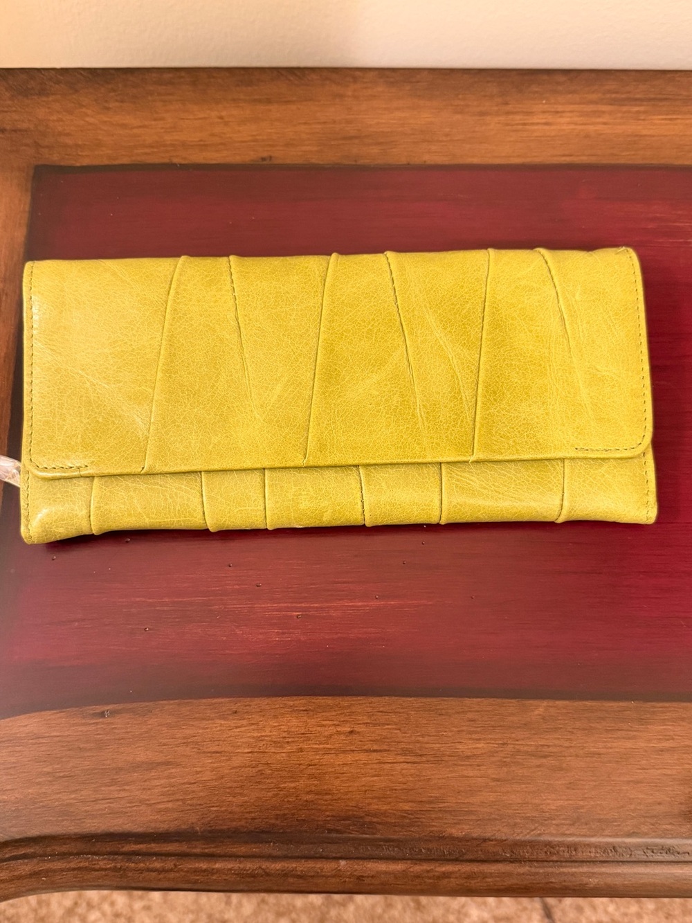 HOBO Olive Green Leather Fold Clutch